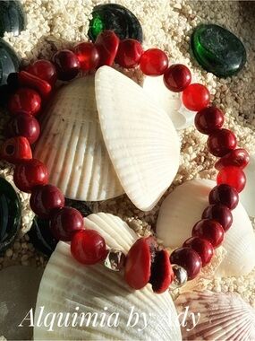 AMERICANA ORGANIC Coral Jasper beaded bracelet